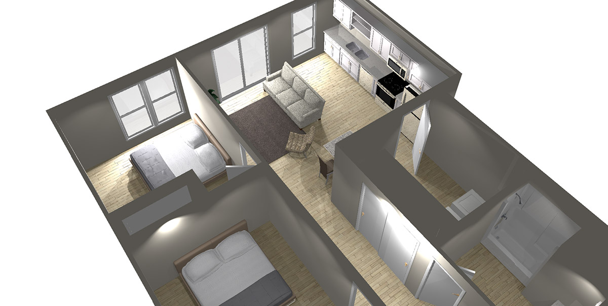 2 Bedroom (#2) - Arabella Floor Plans