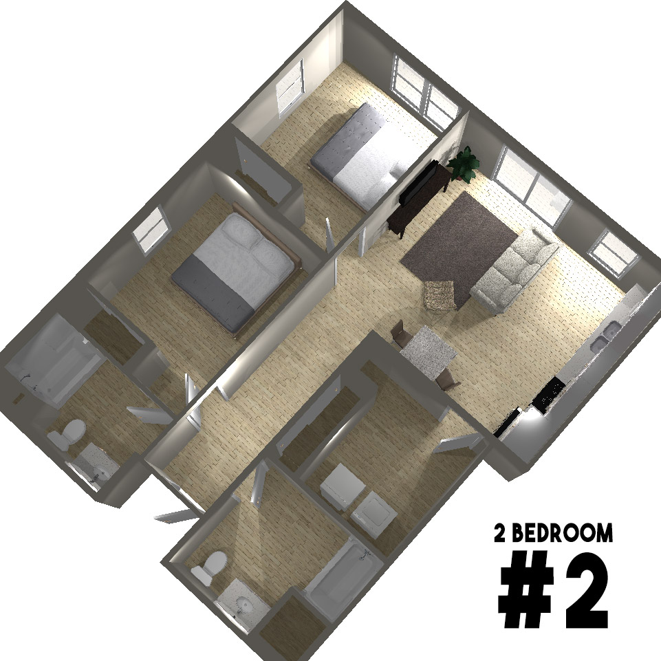 2 Bedroom Floor Plan | Arabella